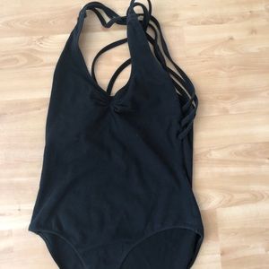 Black S crisscross bodysuit